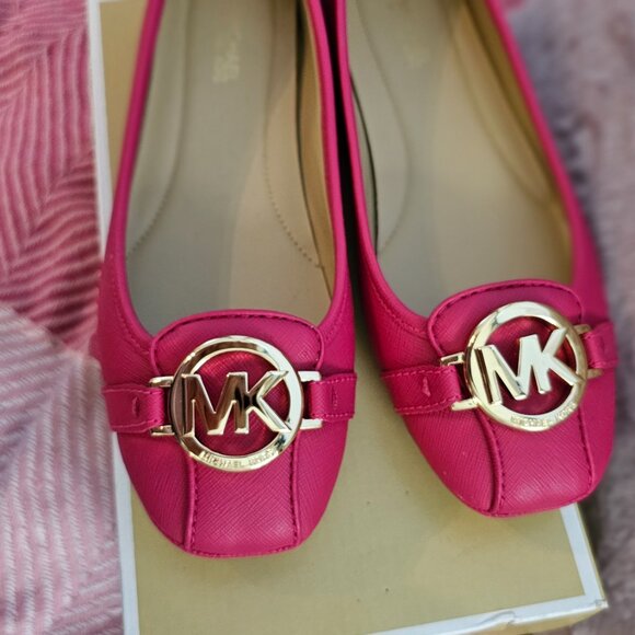 Michael Kors Carmine Pink Moccasin Ballet Flats 6 - Picture 5 of 5